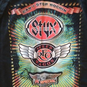 Can't Stop Rockin Tour 2009 Styx REO Speedwagon 38 Special T-Shirt